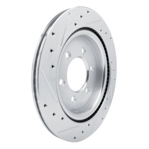 Ford F-150 Brake Rotor (1) - Rear Right - R1 Concepts - Drilled & Slotted - Silver - `21-`25